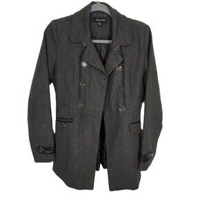 New Look‎ Wool Blend Pea Coat in Gray Size Medium